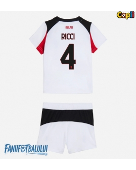 AC Milan Samuele Ricci #4 Echipament de Fotbal Replică 2025-26 Copii Deplasare (+ Șorturi)